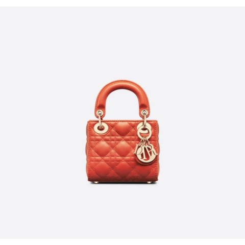 디올 Lady Dior 마이크로 백 / 오렌지레드 [매장가540만원대]