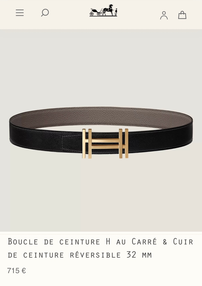 에르메스 Hermes H AU CARRE 양면 토고 벨트 32mm 리버시블 벨트 / 2컬러 [매장가 173만원대]