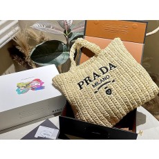 ★갓성비상품★PRADA 프라다 로고 우븐 패브릭 미니 토트백