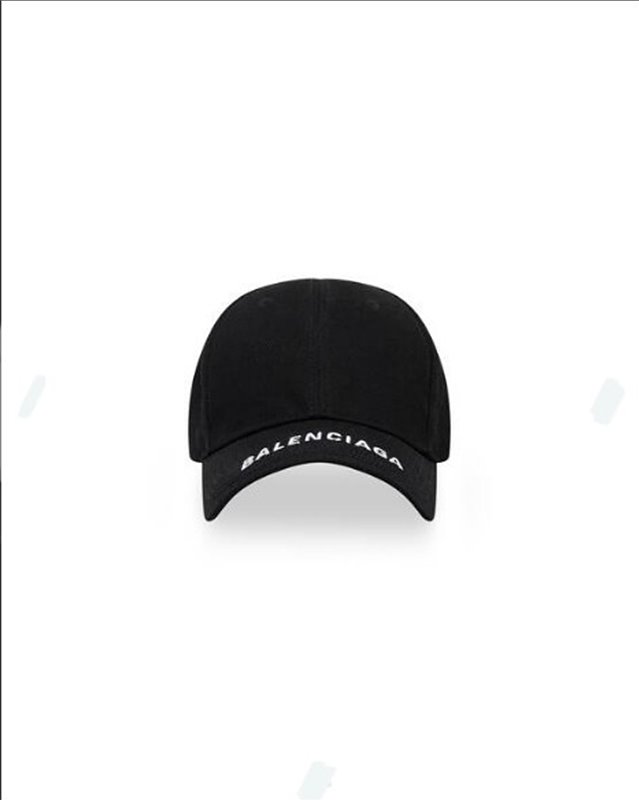 발렌시아가 블랙 앤 화이트 코튼 드릴 Logo Visor 캡 [매장가 56만원대]