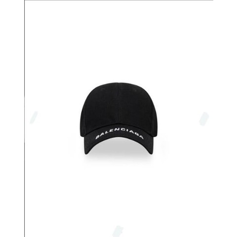 발렌시아가 블랙 앤 화이트 코튼 드릴 Logo Visor 캡 [매장가 56만원대]